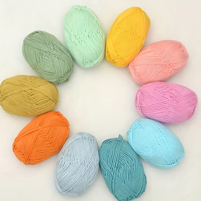 250g 5rolls Milk Cotton Yarn 4 Strands Baby Thread Doll Blanket DIY Thread Slipp