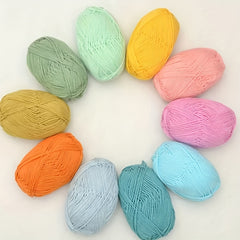 250g 5rolls Milk Cotton Yarn 4 Strands Baby Thread Doll Blanket DIY Thread Slipp