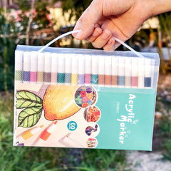 Acrylic Pigment Pen Set, Multi-Color Non-Toxic Water-Resistant for Art & Crafts