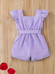 Girls Ruffle Cap Sleeve Jumpsuit Summer Rompers