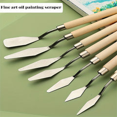 7pcs Painting Scraper Round Head Stick Paint Palette For Painting