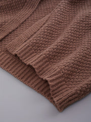Solid Knit Long Sleeve Open Front Cardigan