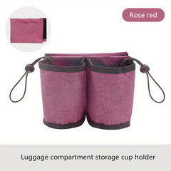 2PCS Luggage Cup Storage Bag, Travel Cup Holders Water Bottle Organizer