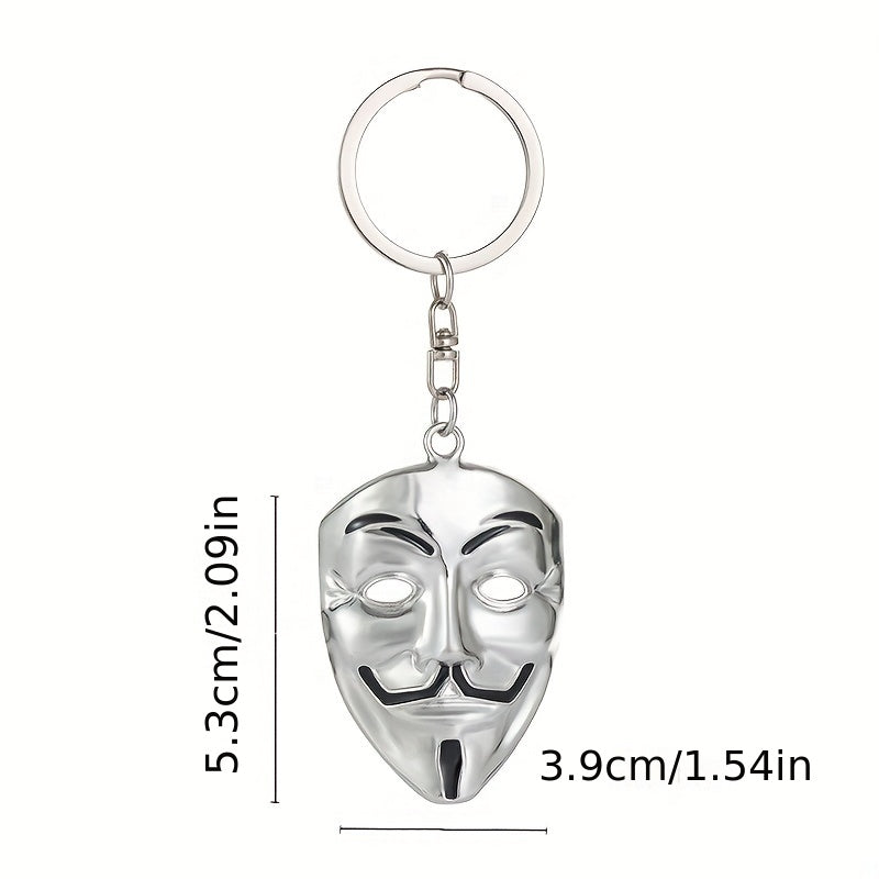 Clown Mask Keychain Metal Key Ring Purse Bag Backpack Car Charm Earbud Case