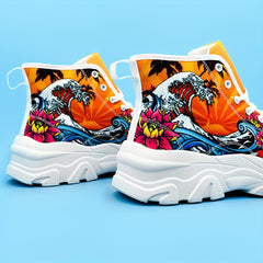 Graphic Print Lightweight Heighten Skate Shoes Casual Non Slip Chunky Sneakers