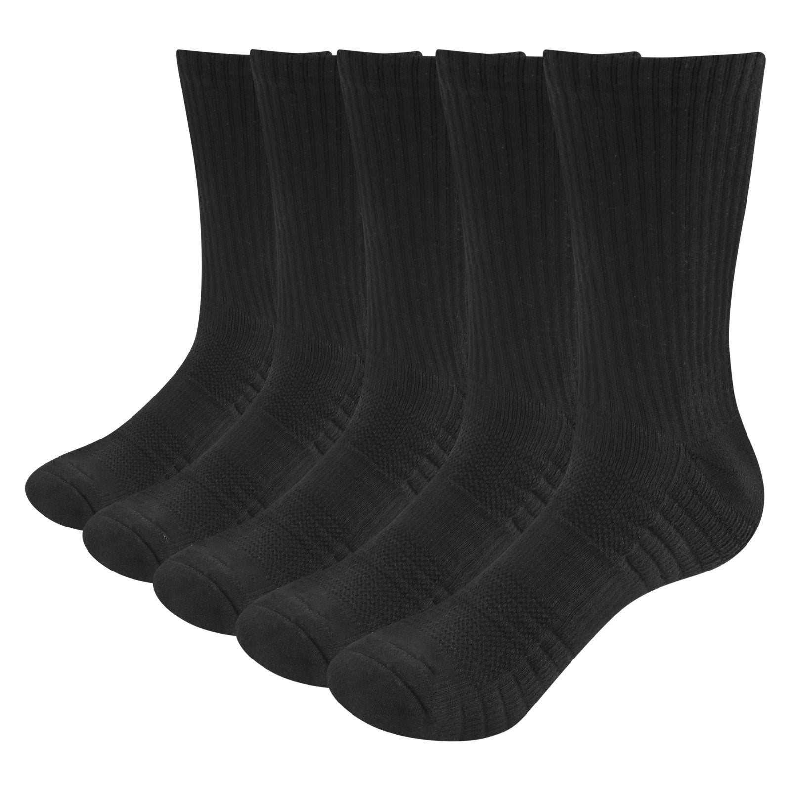 Yuedge Men's Moisture Wicking Cushioned Crew Socks - Athletic Training