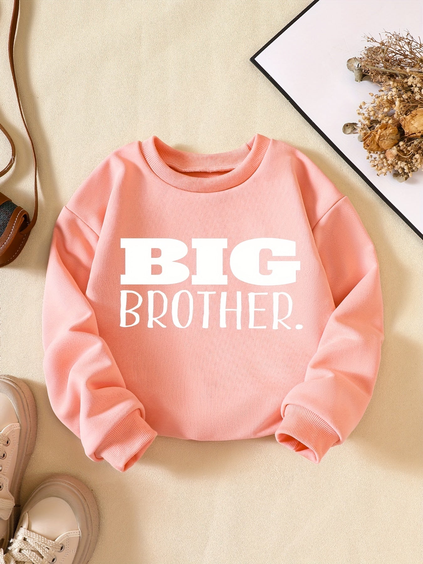 Kids Big Brother Letter Print Sweatshirt Long Sleeve Pullover