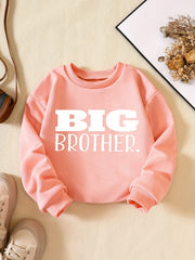 Kids Big Brother Letter Print Sweatshirt Long Sleeve Pullover