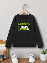 Boys Funny Gamer Sweatshirt Long Sleeve Crew Neck Top Kids Clothing