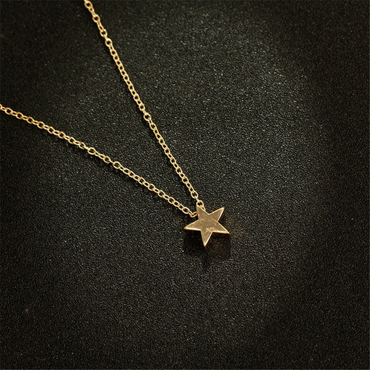 Golden Silver Star Pendant Alloy Necklace