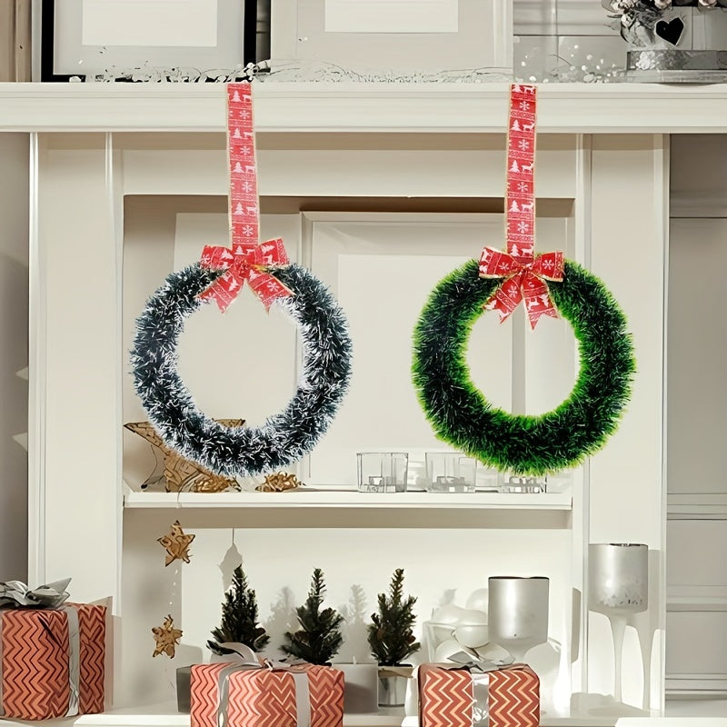 Disposable Christmas Wreath Bow Vine Pendant Decoration