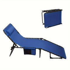 1pc Folding Lounge Chair Adiustable Lounger Outdoor Indoor Folding Chairs
