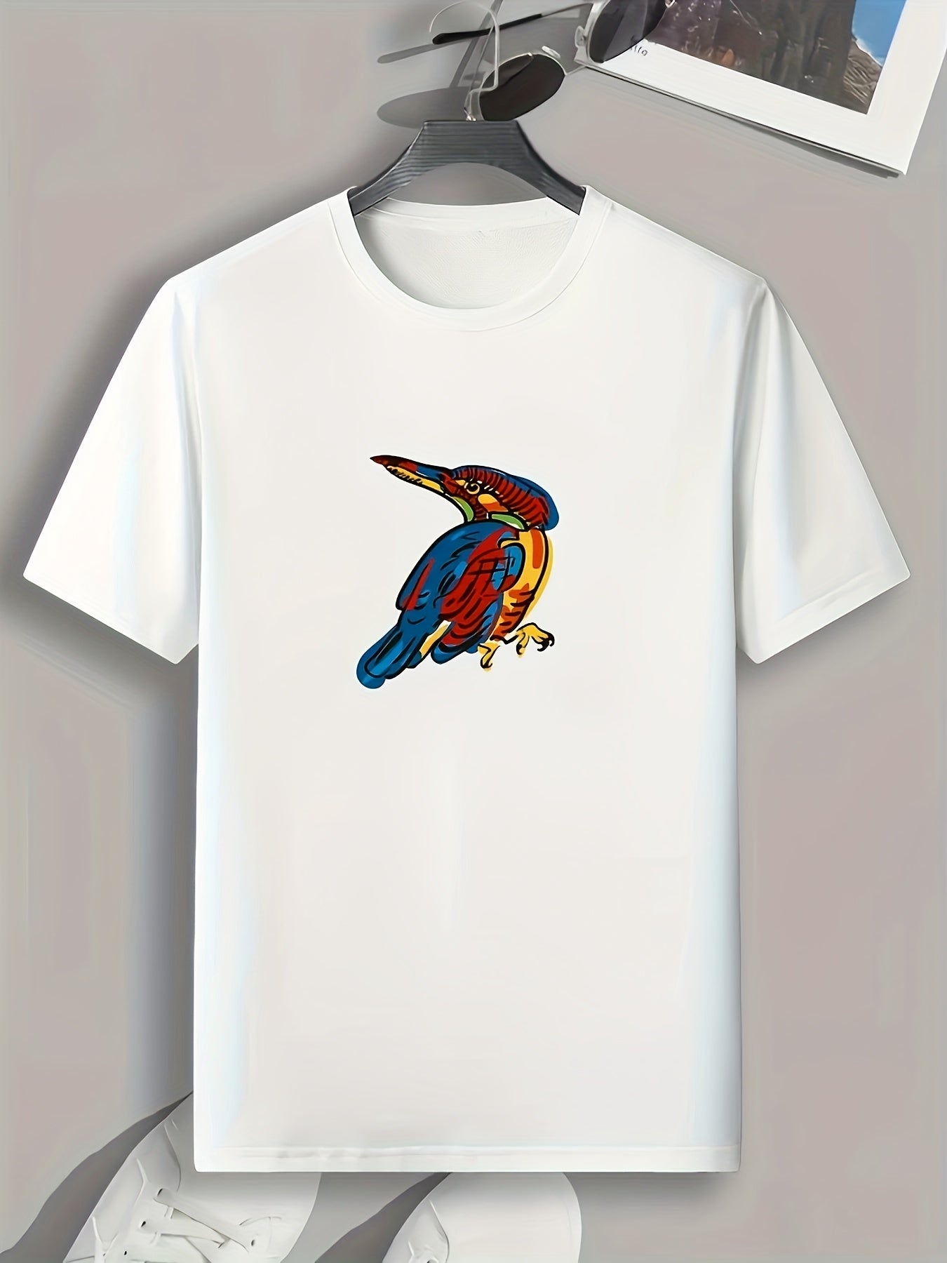 Bird Print Men's Graphic Tee Casual Comfy Summer Shirt