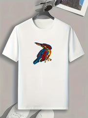 Bird Print Men's Graphic Tee Casual Comfy Summer Shirt