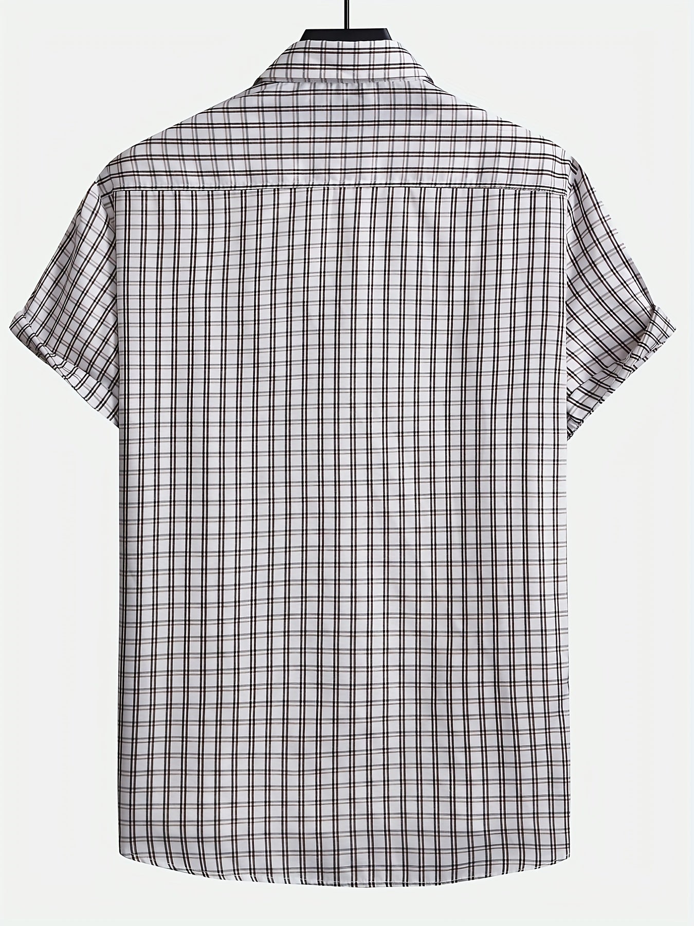 Plaid Print Men's Casual Short Sleeve Shirt Summer Tops Gift
