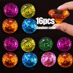 8pcs Large Acrylic Diamond Gems in Multiple Colors for Holidays and Events