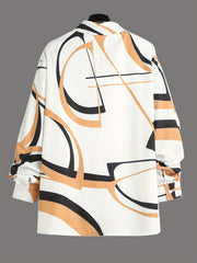 Geometric Print Men's Casual Button Up Shirt