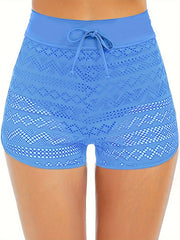 Lace Tie Waist Beachwear Shorts