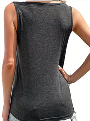 Sleeveless Button Decor Tank Top