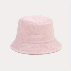 Mama Embroidery Bucket Hat Warm Plush Basin Casual Fisherman Cap