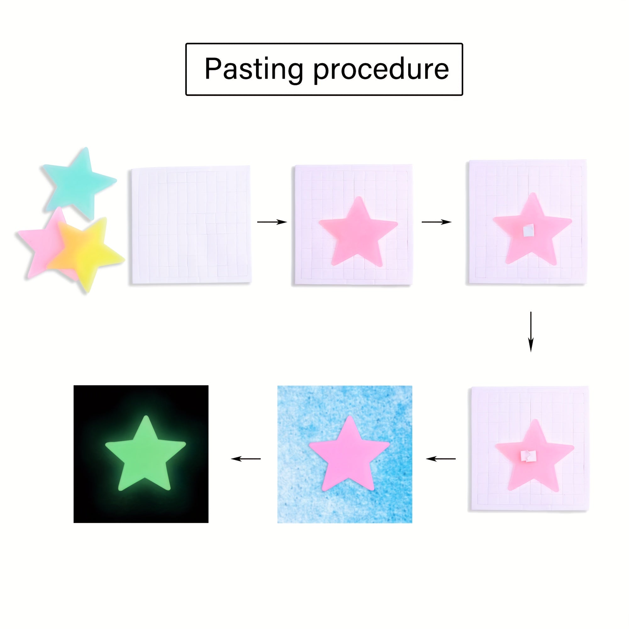 70 Glow In The Dark Stars Wall Stickers