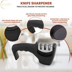 Portable 3 Section Kitchen Scissor Sharpener for Outdoor Camping Cooking