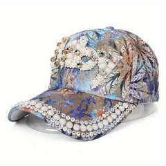Rhinestone BABY Patch Baseball Cap Flower Embroidery Sun Hat