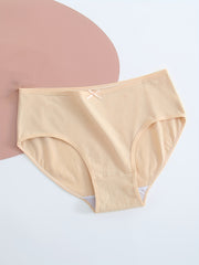 5 Pack Plus Size Casual Panties Set Women's Plus Comfort Solid Medium Stretch