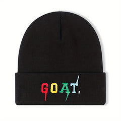 GOAT Embroidered Knitted Beanie Hat Autumn Winter Outdoor Warm Cap