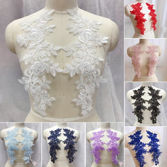 2pcs Water Soluble Lace Car Bone Lace Flower Cloth Stickers