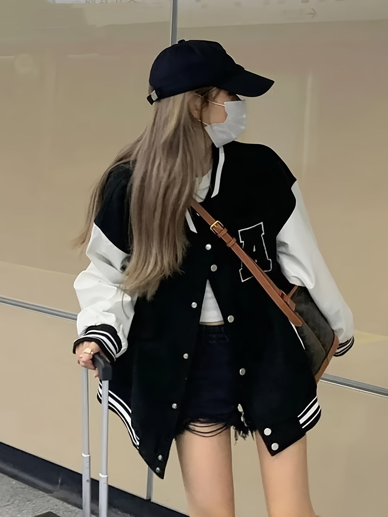 Varsity Letterman Jacket Button Up Women's Streetwear