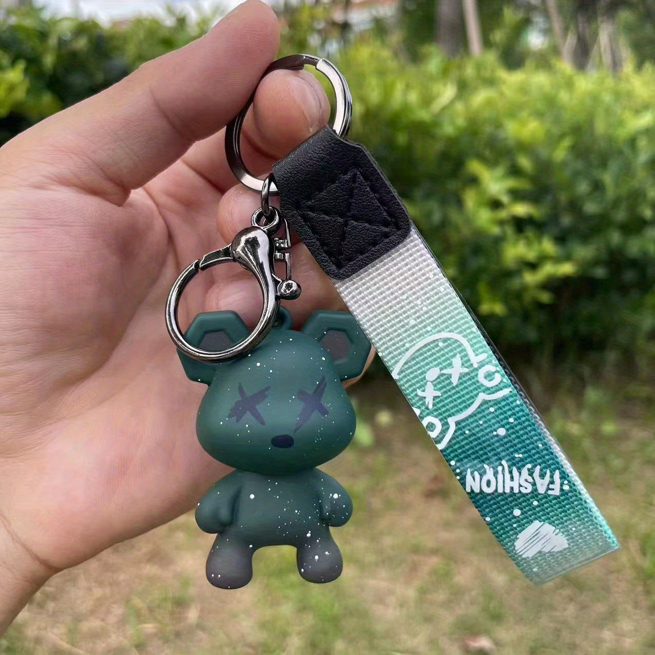 Cartoon Bear Keychain Gradient Star Design Gift Bag Doll Doll Key Chain