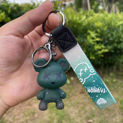 Cartoon Bear Keychain Gradient Star Design Gift Bag Doll Doll Key Chain