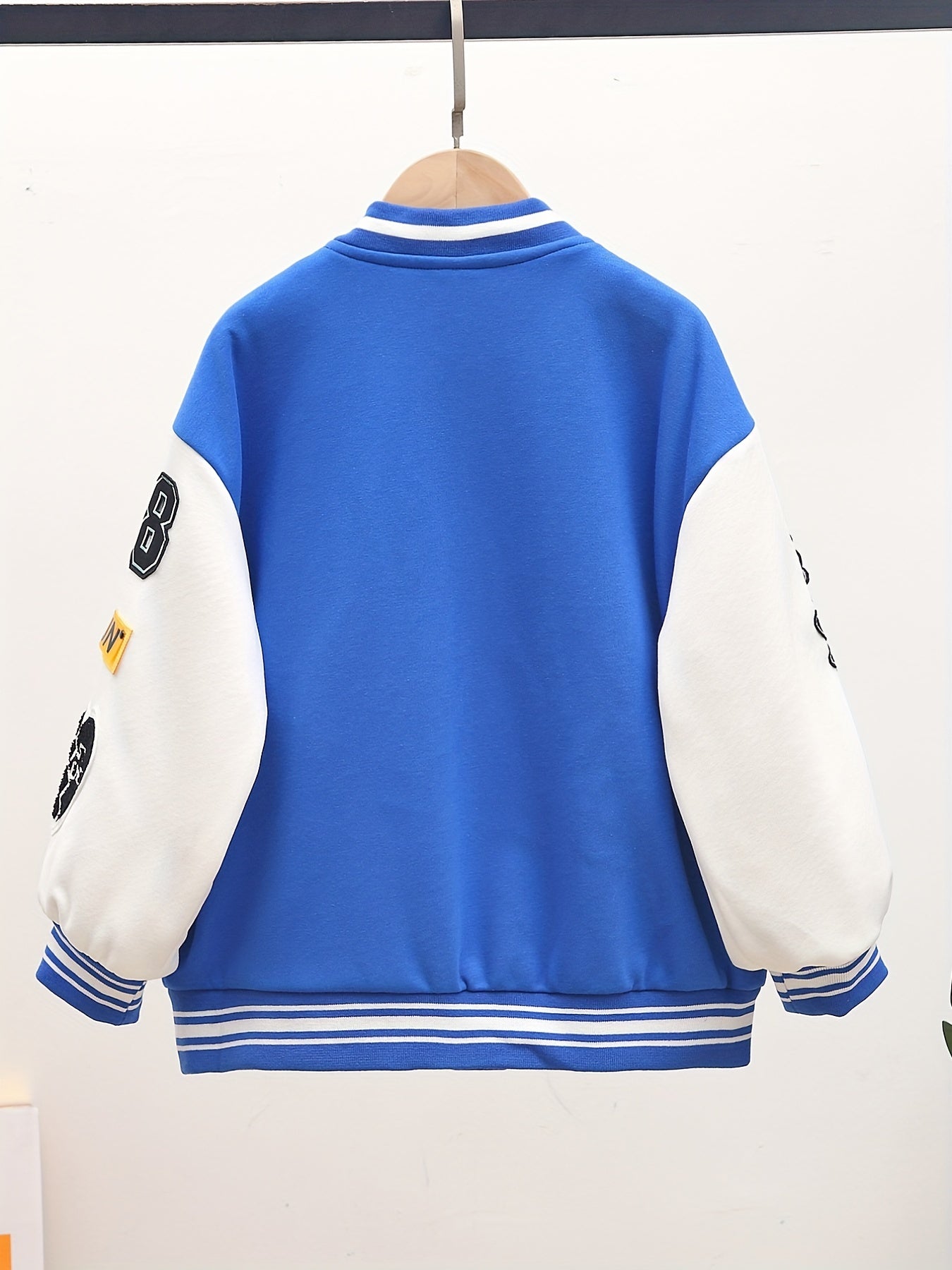 Girls' Letter Graphic Varsity Jackets Long Sleeve Baseball Uniform