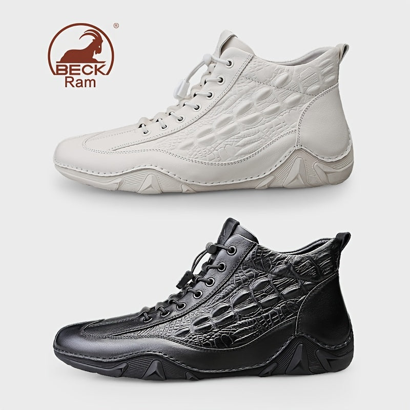 Men's Lace up Boots Casual Leather Sneakers