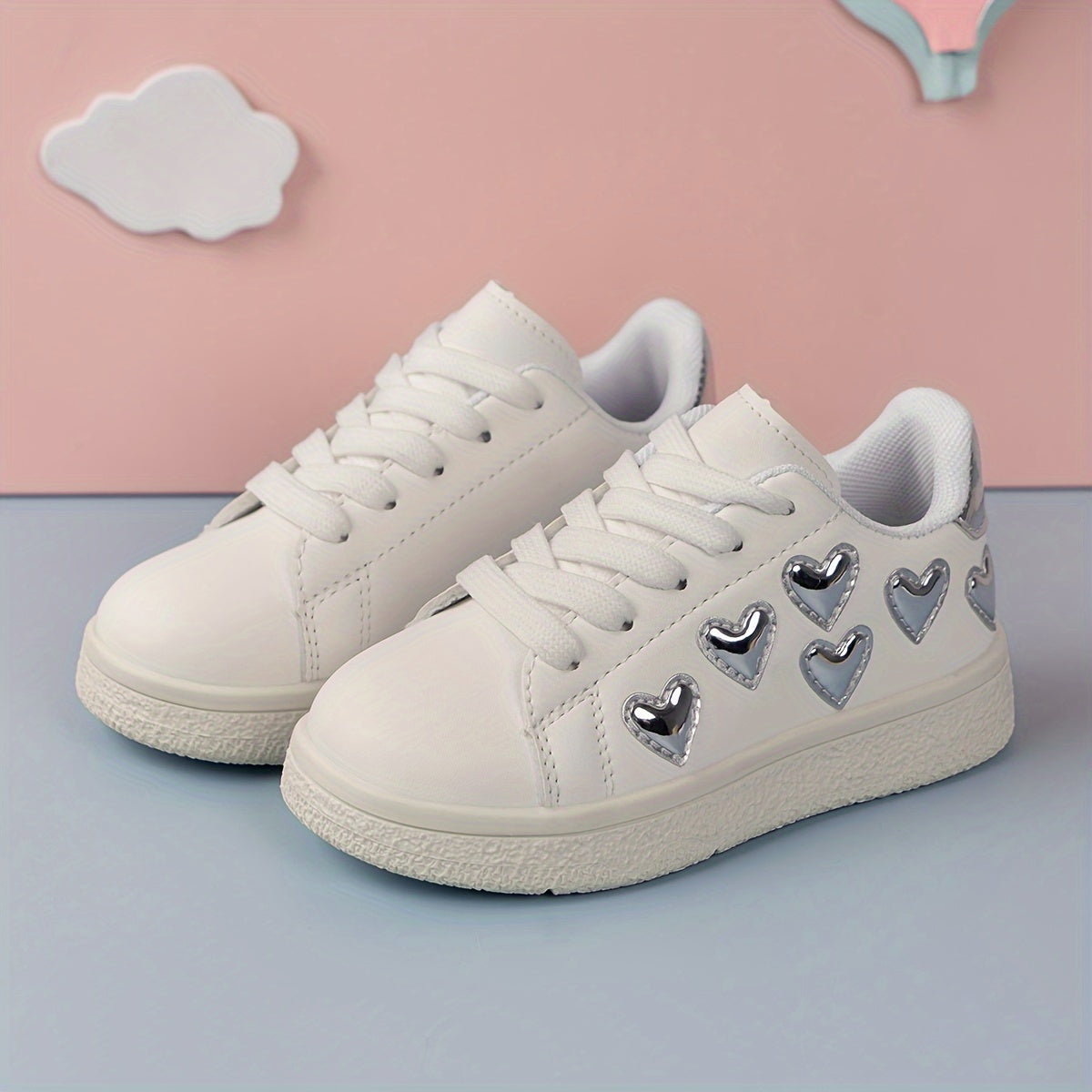 Girl's Solid Skate Shoes Non Slip Soft Sole Sneakers For Kids