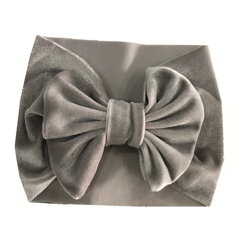 Velvet Bow Baby Headband for 0-3 Years