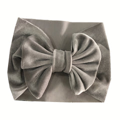 Velvet Bow Baby Headband for 0-3 Years