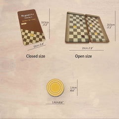 Portable Magnetic Checkers & Chess Set