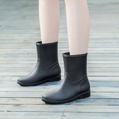 Women's Waterproof High Top Rain Boots Lightweight Solid Non slip