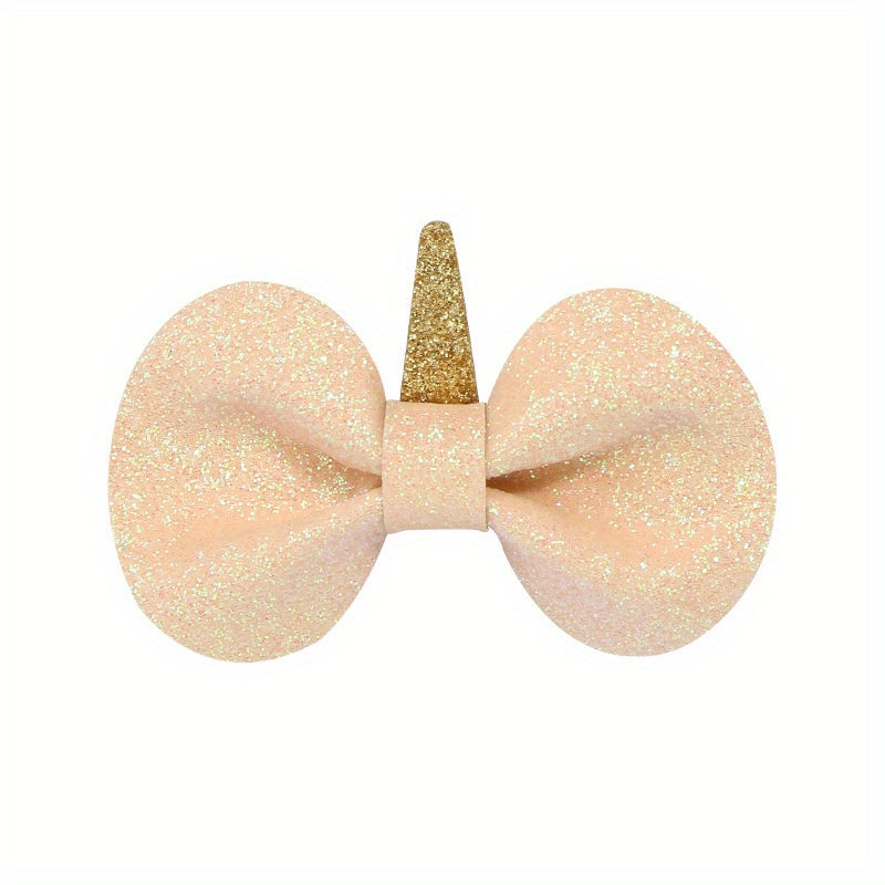 Set of 2 Unicorn Bow Glitter Hair Clips for Girls