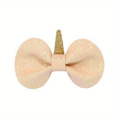 Set of 2 Unicorn Bow Glitter Hair Clips for Girls