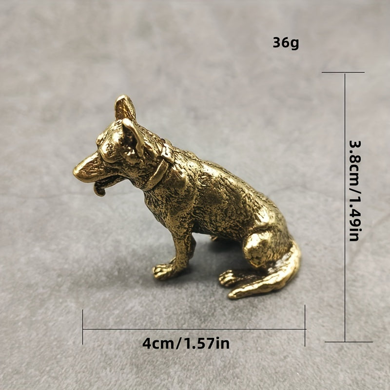 Brass Military Dog Wolf Husky Animal Model Metal Crafts