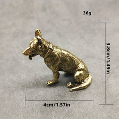 Brass Military Dog Wolf Husky Animal Model Metal Crafts