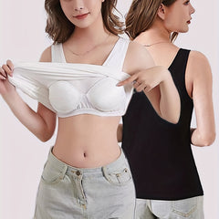 2 Sets Soft Padded Tank Tops Stretch Sleeveless Top Women's Lingerie