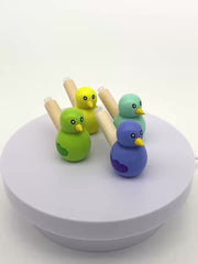 4pcs Wooden Cartoon Bird Whistle Musical Instrument