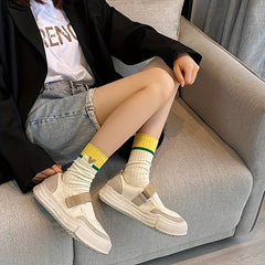 Heart Decor Colorblock Socks Women's Stockings