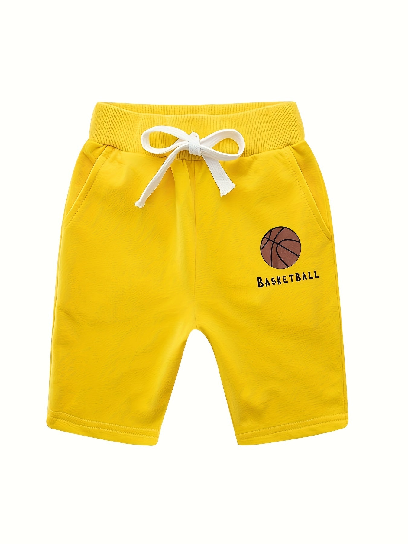 Boys Basketball Shorts Drawstring Waist Pockets Casual Kids Clothes