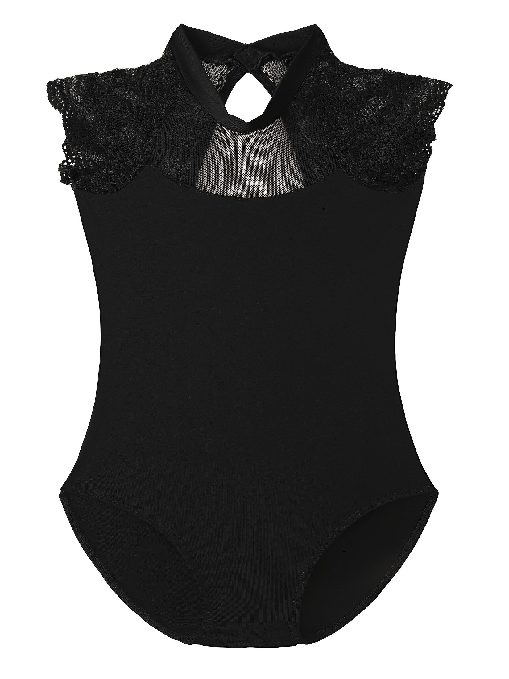 Hollow Back Short Sleeve Ballet Leotard for Girls