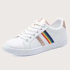 Women's Waterproof Faux Leather Sneakers Low Top Casual Shoes